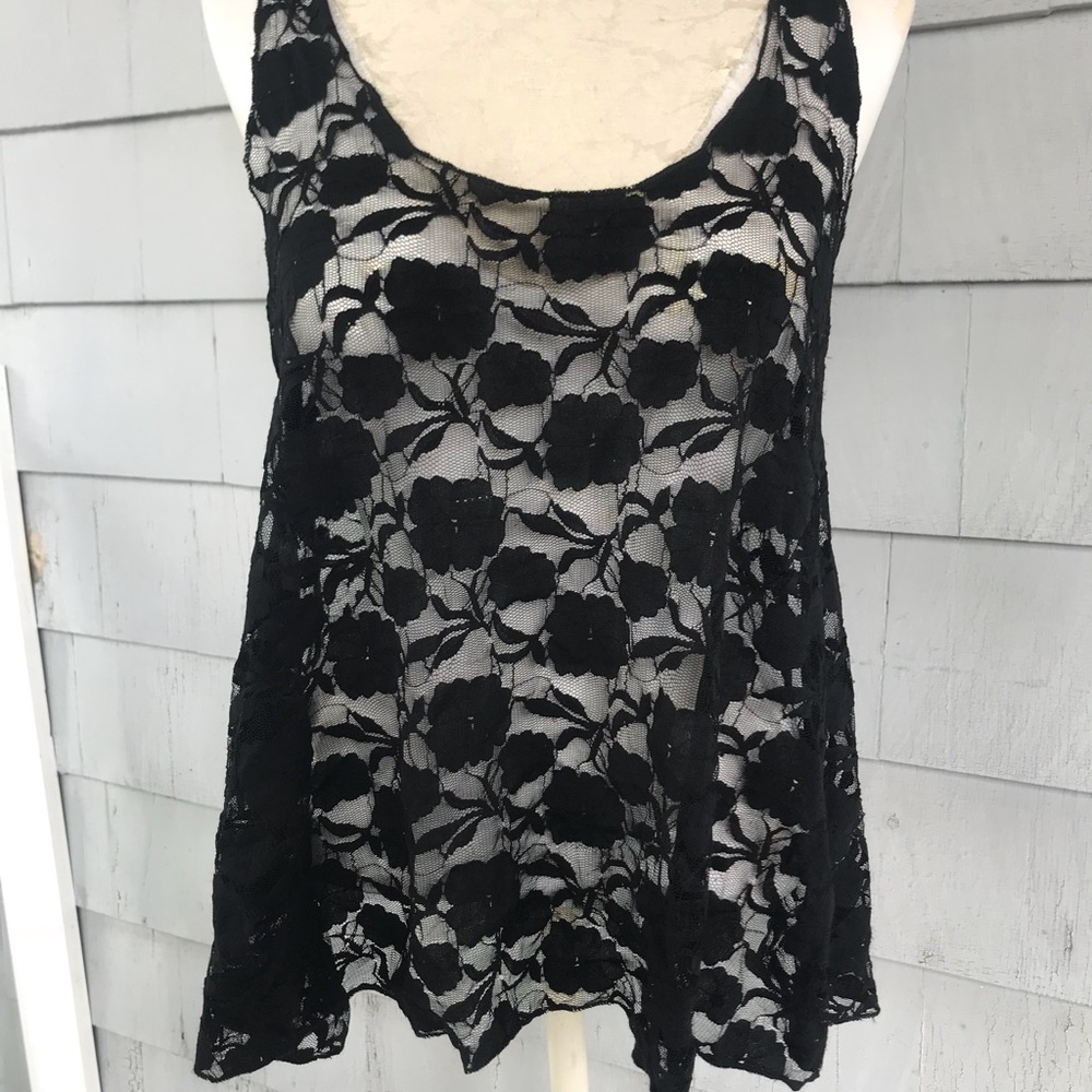 Sheer Black Lace Flowy Tank Top Love Culture